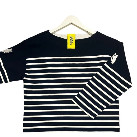 Lucky Chouette women’s size L designer tunic with owls both arms- Mint &  rare - Picture 11 of 11